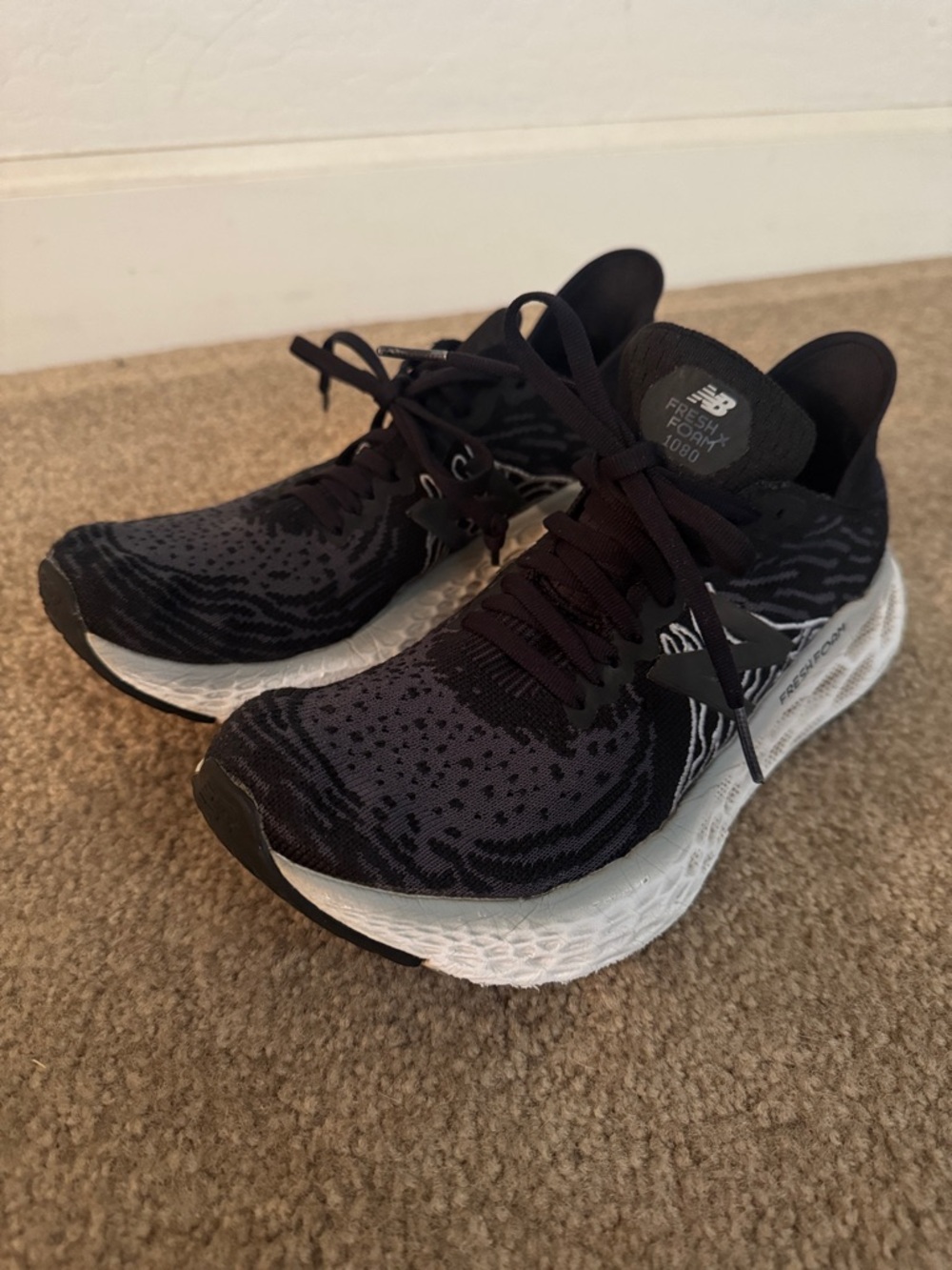 New Balance Black and White Fresh Foam Running Shoes